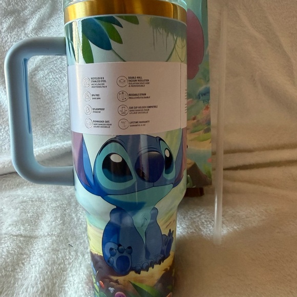 New Stanley 40oz Stitch Blue and Gold in the Morning Quencher Tumbler - Picture 6 of 8